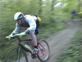 Seb Lessware on the Slalom Track through Hembury Woods
